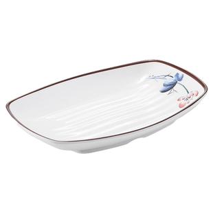 凯柏雅创意船型盘子仿瓷农家乐饭店商用密胺塑料椭圆凉菜碟小吃盘