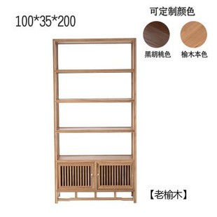 茶叶架家用收纳客厅落地茶叶柜置物架 简约现代客厅博古架实木中式