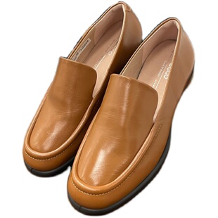 ECCO爱步女鞋单鞋乐福鞋一脚蹬懒人鞋英伦低跟皮鞋222313雕塑奢华