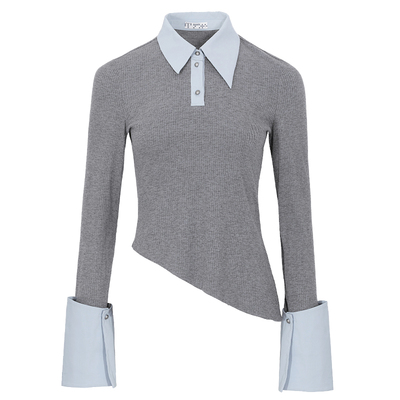 BLANCORE撞色学院风拼接衬衫打底