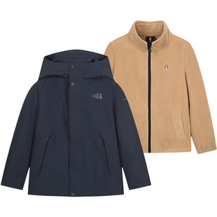 【25冬新品】暇步士童装儿童三合一外套男童三防风衣女童舒适内里