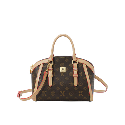 大容量贝壳手提包包女2026新款复古老花通勤轻奢小众高级感斜挎包