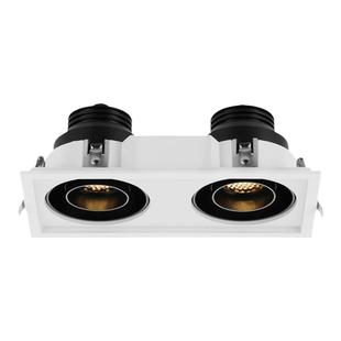射灯led家用卧室预埋嵌入式防眩斗胆灯双头可调焦智能商业天花灯