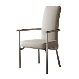 极简茶桌专用主人椅高端现代软靠背太师椅意式家用茶室真皮扶手椅