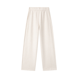 白色羊毛裤女秋冬季2025新款高腰垂感醋酸直筒裤加绒加厚阔腿裤子