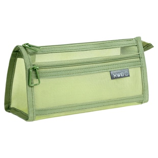 透明笔袋2025新款高颜值ins风简约透明网纱双层大容量开学笔袋