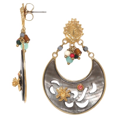 法国品牌Franck Herval弗里达系列耳环民族风个性款复古耳钉圆形