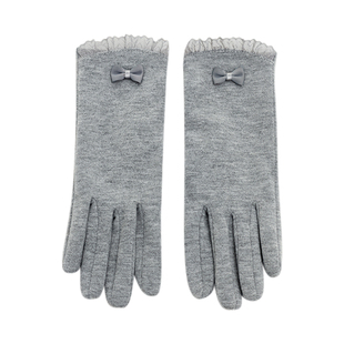 香丝入柜露二指手套女款春秋骑行开车可触屏保暖冬季打字防滑薄款