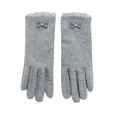 香丝入柜露二指手套女款春秋骑行开车可触屏保暖冬季打字防滑薄款