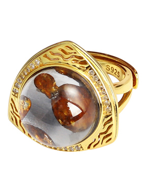 肯尼亚天然橄榄陨石戒指式圈