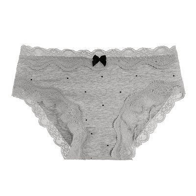 复古波点蕾丝少女感大码内裤
