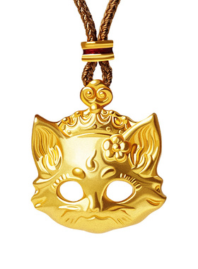 宫里上新小御猫面具足银999吊坠