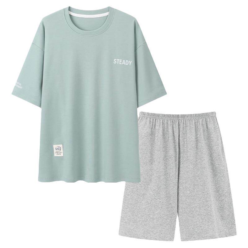 夏季男士睡衣莫代尔棉绸男款冰丝男式大码青少年网红风家居服夏天