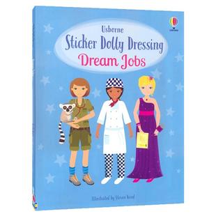Usborne Sticker Dolly Dressing Dream Jobs 尤斯伯恩 贴纸玩偶装扮 梦想职业 超300张贴纸 专注力培养 英文原版进口图书