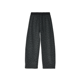 入冬绝配!~老钱风豹纹弯刀休闲裤女新款宽松加厚绒两穿束脚卫裤