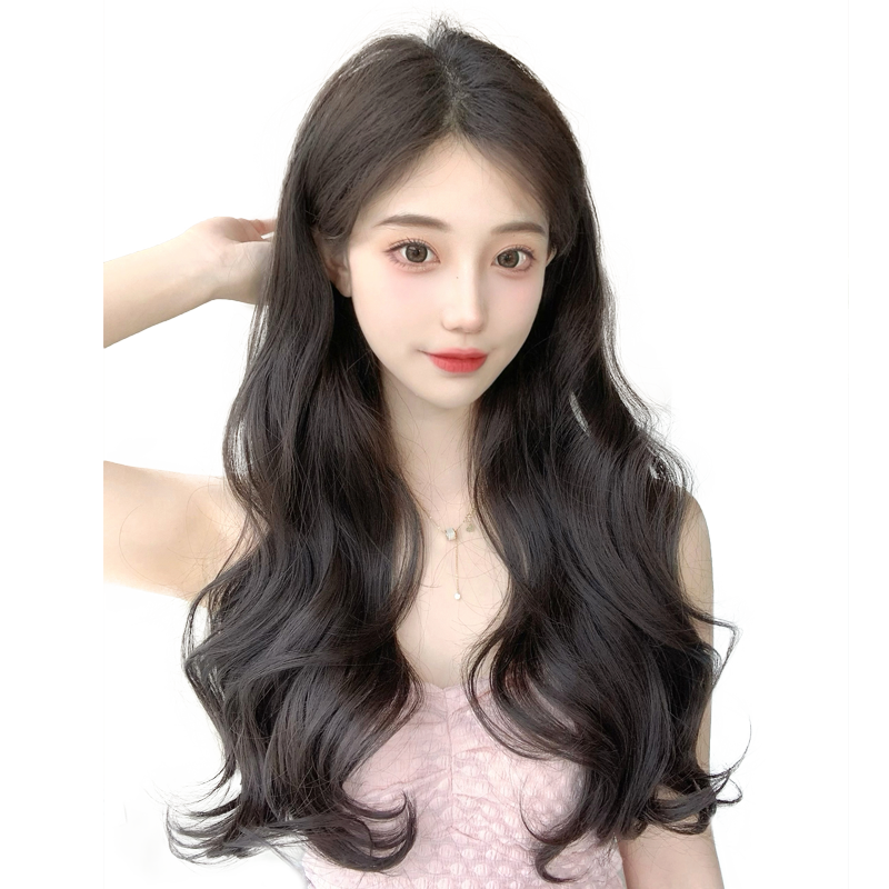 轻薄假发片蓬松增发量微卷发大波浪三片式隐形无痕接长发女仿真发