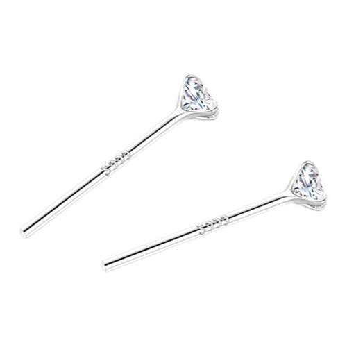 999纯银养耳洞钻石耳钉女迷你小耳环男防堵针耳骨钉耳棒气质耳饰