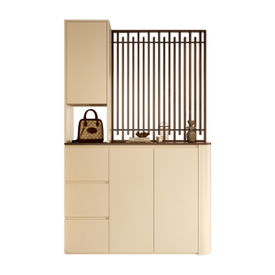 中古风玄关柜入户正对门隔断柜客厅收纳储物柜一体鞋柜双面屏风柜