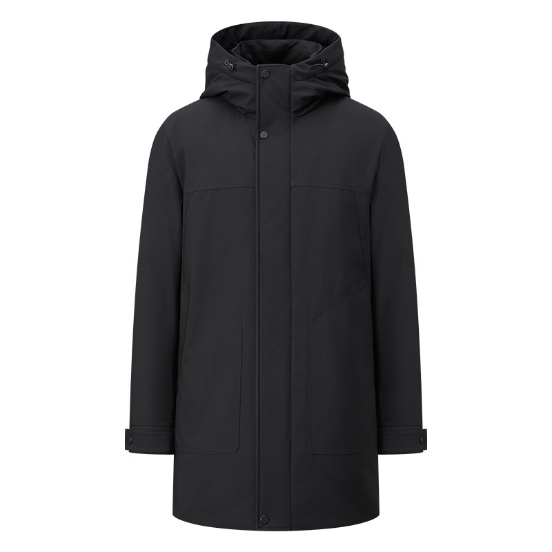 BONI/堡尼秋冬新品商务可脱卸帽立领羽绒服长款休闲外套ES880111H