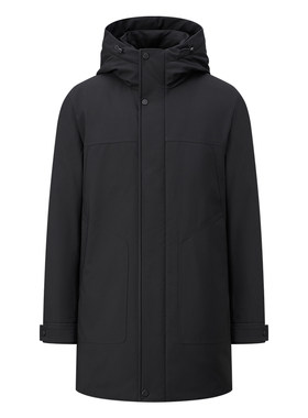 BONI/堡尼秋冬新品商务可脱卸帽立领羽绒服长款休闲外套ES880111H