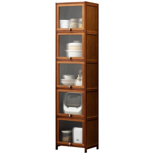 夹缝厨房置物架多功能多层收纳架子碗碟落地调料品家用窄餐边橱柜