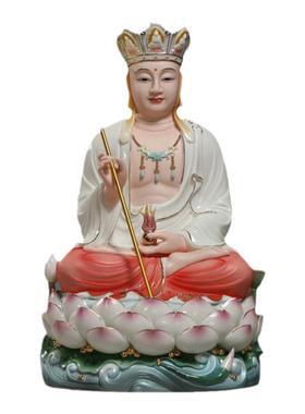 微美陶瓷多尺寸坐三莲地藏佛像