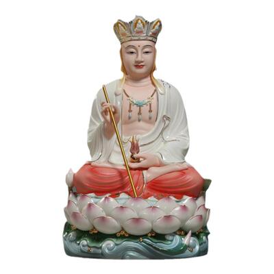 微美陶瓷多尺寸坐三莲地藏佛像