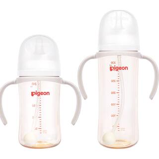 Pigeon贝亲奶瓶婴儿PPSU重力球吸管把手奶瓶离乳学饮杯6-12月+