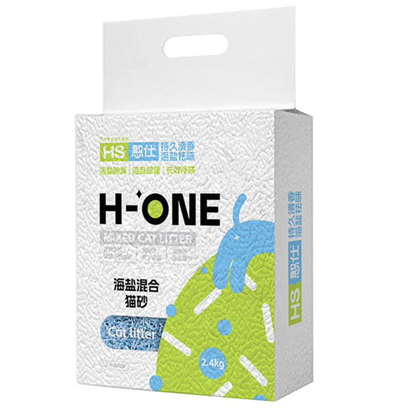 HS猫砂豆腐膨润土混合砂抑菌防臭无尘憨仕白茶海盐原味水溶猫尿沙