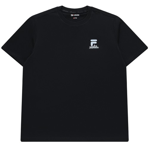 FILA FUSION斐乐潮牌男子针织短袖衫夏季新款时尚休闲纯棉T恤