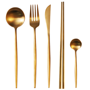 牛排刀叉盘子套装家用刀叉全套304不锈钢西餐具套装刀叉勺三件套