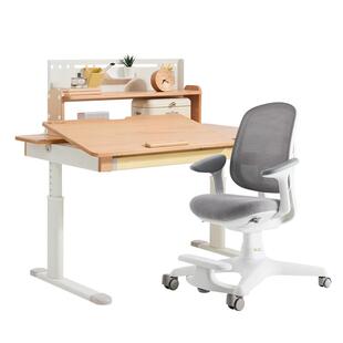 2平米学习桌实木儿童书桌写字桌椅套装小学生家用可升降领航员Pro