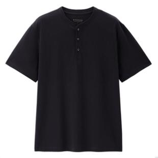 【韩国同款】佐丹奴亨利衫男夏纯棉纯色亨利领短袖T恤男01025564