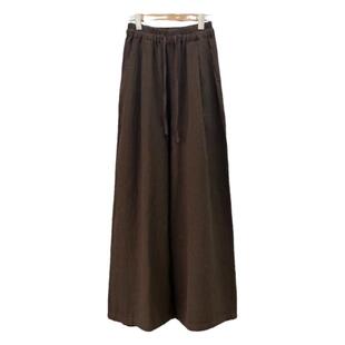 棉麻阔腿裤女26年春秋新款高腰直筒宽松垂感大码春款拖地休闲裤子