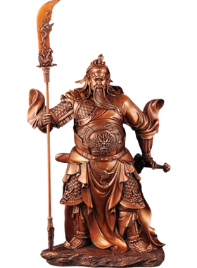 紫铜关公摆件招财家居客厅