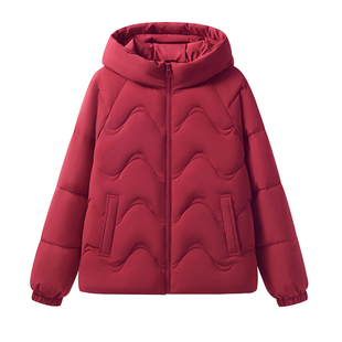 都市丽人红色棉服女士冬季2025新款厚实保暖棉服本命年马年衣服Y