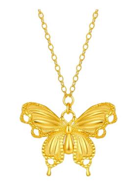 花仙闪蝶项链女纯银镀黄金色超仙蝴蝶吊坠锁骨链甜美气质高级轻奢