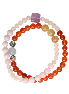 灵机麦玲玲澳宝玛瑙多宝手链  财源广进 高颜值灰月光金发晶手串