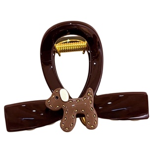 韩系小狗抓夹女复古高级感鲨鱼夹2025新款盘发夹子后脑勺发卡发饰