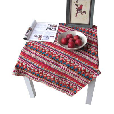 diy民族风棉麻书桌茶几盖布