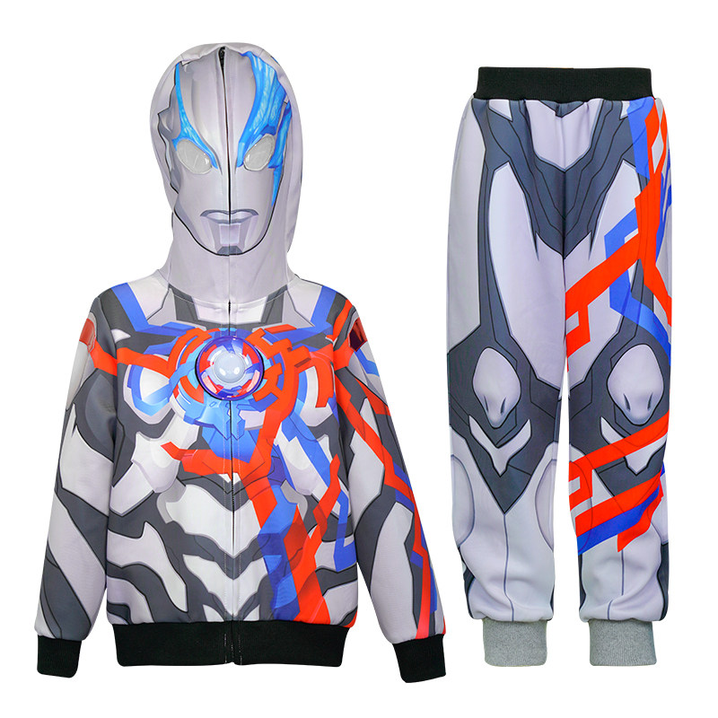 奥特曼衣服男童运动套装秋款发光