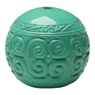 天然绿松石回纹珠云纹珠高瓷角山果冻料散珠圆珠手串diy配件配饰