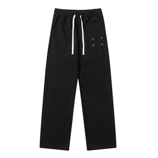 MM马吉高街极简四角刺绣标直筒裤小众潮牌男女宽松运动卫裤休闲裤