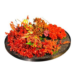酒店大圆桌转盘中间摆件餐桌花
