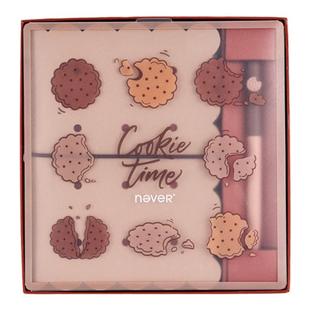 【礼盒装】never曲奇手账套装高级美拉德软皮手帐本文艺精致创意笔记本小豆笔学生日记本新年少女心生日礼物