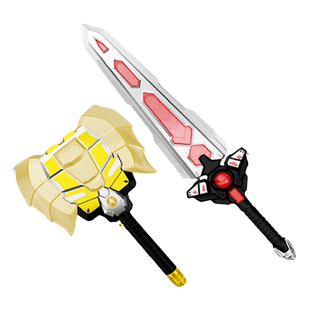 龙战士星源2元宝剑玩具变形合体儿童声光武器黄金狮子剑猛犸战斧