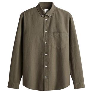 HM春季男装时尚休闲百搭标准版型牛津纺衬衫1013956