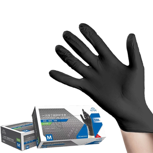 英科医用一次性黑色丁腈检查手套耐用耐油医疗丁晴加厚橡胶食品级