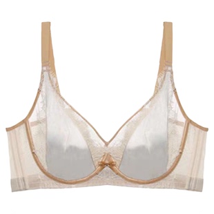 【锦珠流光蕾丝内衣】思兰芬缎面兔耳杯收副乳透气舒适小胸聚拢女