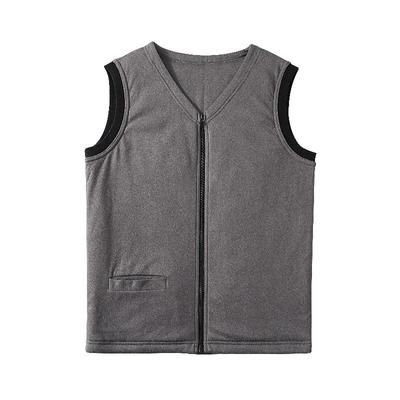 冬桑蚕丝内胆德绒发热保暖男马甲